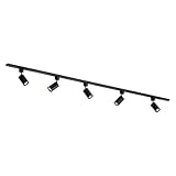 Qub Focus III 1-Phasen Led Schienensystem – 200 cm – 5x GU10 Spots – 2x 1m Schienen - I-Form - Deckenstrahler Schwarz – Erweiterbar & flexibel – LED-kompatibel – Modernes Design Spot lampe