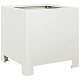 Eleganz Stahl Pflanzkübel Weiß 30x30x30 | Moderner Pflanzkübel aus Stahl mit Rostschutz & Wetterfest für Balkon, Garten & Terrasse | Stabile Blumenkübel Indoor/Outdoor