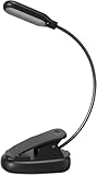 Buchleuchte mit 5 LED-Augenpflege, 3 Farben wechselbar, tragbare Leselampe, batterie- und USB-betrieben, Bettlicht für Kinder, Bücherwürmer, Studenten (schwarz)