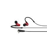 Sennheiser IE 100 PRO RED Dynamische In-Ear-Hörer | Neuartiger 10mm-Breitbandwandler für Präzisen Monitoring-Sound | 1,3m Kabell und S/M/L-Silkon-Adapter Enhalten | Rot & Schwarz (508942)