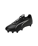 PUMA Unisex Ultra 5 Play FG/AG Soccer Shoe, Black White, 40 EU