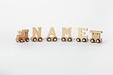SOTAF Namenszug aus Holz, Lokomotive + Name + Waggon = Personalisierte Geschenkidee zum Geburtstag Ostern Taufe (Anhänger Holz)