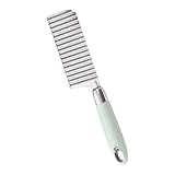 Generico Kartoffel Schneider - Edelstahl Crinkle Cutter Küchengerät | Langer Griff Schneider, Wellenschnitt Pommes Frites Messer für Karotten Gurken Zuhause Kochen Küchenzubehör