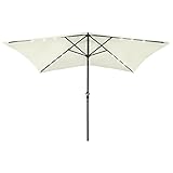 LLEZKBR Haus & Garten Artikel - Parasol mit LEDs und Stahlstab Sand 2x3m