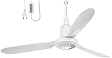 Sichler Haushaltsgeräte Deckenventilator: Mobiler XXL-Decken-Ventilator, 3 Flügel, Timer, Haken, 105 cm, 20 W (Deckenventilator 3 Flügel, Mobile Deckenventilatoren)