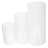 VINTORKY 3Stücke Klare Glaszylinder Vase Multifunktionale Blumenvase für Hochzeit Tischdekoration und Zuhause Höhe Design für Kerzen und Pflanzen