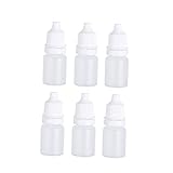 MAGICLULU 6 Stück Quetschflaschen aus Kunststoff Nachfüllbare Tropfflaschen für Flüssigkeiten Präzise Dosierung Weiß Geeignet für Augentropfen Essenzen und Lösungsmittel