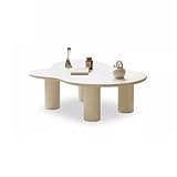CHICKEN Couchtisch Massivholz-Couchtisch „Cloud“, modern, schlicht, for kleine Wohnungen, Wohnzimmer, weißer Teetisch, cremefarbener Stil, Heim-Teetisch Wohnzimmertisch