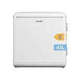 Comfee' RCD50WH2EURT(E) Kleiner Kühlschrank, 47 Liter, Retro-Design, Mini-Tischkühlschrank, Kühlfach, leise, Kühlschrank für Büro, Zuhause, Weiß [Energieklasse E]
