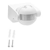 Ehwisbe AC 110 V-240 V PIR Infrarot-Bewegungsmelderschalter 180 Grad Bewegungserkennung Verzögerungszeit Einstellbar Wasserdicht