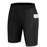 AUYAO Herren Kompressionsshorts, Schnelltrocknendes Base Layer Tights Sport Unterhosen Trainingsshorts für Enge Trockene und Atmungsaktive Radlerhose, Sportshorts Laufhose mit Handytasche(L)