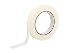 ProDec 1,9 cm x 50 m Abdeckband für Streicharbeiten, Malerband für scharfe Farblinien, Weiß, 19 mm breit, für mehrere Oberflächen