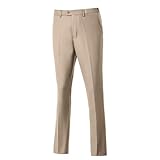 Amyox Herren-Anzughose, schmale Passform, flache Vorderseite, klassische Passform, versteckte erweiterbare Taille, Golfanzughose für Herren für die Arbeit, Champagner, Groß