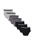 Amazon Essentials Men's 7-Pack Tag-Free Briefs, Black/Heather Grey, Large