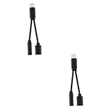 Artibetter 2 Stück 2 1 USB-typ c 2 in 1 Typ c Auf 3,5 Mm Headset-Adapter C Ladekabel Ladeadapter USB-c-auf-mm-Audio-Adapter Typ-c-adapterkabel USB-Adapter Kopfhöreradapter Aufladen