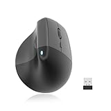 Lazmin112 Ergonomische Maus, Drahtlose Vertikale Maus mit 800/1200 /1600 DPI Einstellbar, 2,4 GHz und Bluetooth, 6 Stille Tasten Design, für Laptop, Desktop, PC