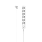 Hama Steckdosenleiste mit Schalter, 6-Fach, 1,4m (Überspannungsschutz, 6 Fach Steckdosenleiste, 6er, Mehrfachsteckdose, Mehrfachstecker, mit Berührungsschutz, LED, 45°) weiß