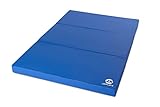Jeflex - blaue klappbare Weichbodenmatte & Turnmatte 150 x 100 x 8 cm MADE IN GERMANY/faltbare Gymnastikmatte/platzsparende Fitnessmatte & faltbare Yogamatte/dicke Sportmatte für Kinderzimmer