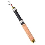 YiQinzcxg Angelrute 60 cm Teleskop Fischereisenfischerei Tackle Outdoor Winter Garnelen Angelrute Kleine Angelrute