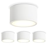 KYOTECH LED Aufbauspot - 3000K Deckenspots Weiß Matt 6W 550LM GX53 LED Aufbaustrahler - Ø95x55mm Aufputz 230V Aufbauleuchte Deckenlampe Spots Deckenleuchte für Schlafzimmer, 4 Stück