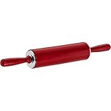 Original Kaiser Original Kaiserflex Red Teigroller Silikon 49 x 6,5 cm, Nudelholz Silikon mit Metallkern, ergonomische Griffe, hitzebeständig bis 200°C, rot