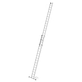 PROREGAL Sprossen-Seilzugleiter 2-teilig mit Standard-Traverse 2x18 Sprossen | Leiter, Teleskopleiter, Trittleiter, Bockleiter, Sprossen-Doppelleiter