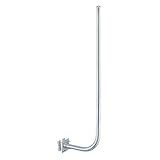PremiumX 30cm Wandhalter 120cm Mast Stahl Ø 38mm mit Zahn-Schellen Wetterstation Wand-Halterung extra lang