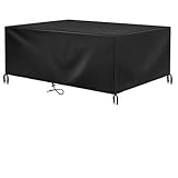 HNKDKJ Abdeckung Wasserdicht Gartenmöbel Abdeckplane, 109x109x74cm/LxBxH Wetterschutzhaube Lounge Abdeckung für Winterfest Gartentische Schutzhülle Balkonmöbel XXL 420D Oxford Tischabdeckung