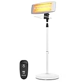 Brandson - Wickeltisch Heizstrahler für das Baby - mit Fernbedienung - Heizstrahler Wärmelampe - Standheizstrahler - 3 Leistungsstufen - Heizlüfter Wandhalterung - Wickeltischheizstrahler