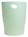 EXACOMPTA - Ref. 45380D – 1 Papierkorb mit Griffen ECOBIN Autentik – großes Fassungsvermögen 15 l – Maße 26,3 x 26,3 x 33,5 cm – für Büro oder Zuhause – Salbeigrün