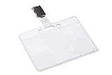 EUROPEL ID Ausweishalter mit Clips und Karteneinschub-Etui (Packung mit 24 Stück) | Horizontaler Ausweishalter für Schulen, Hochschulen, Büros und Firmenveranstaltungen | 90 x 60 mm