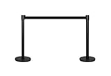 2-Stück-Set FLEXIBARRIER Personenleitsystem Absperrständer Schwarz -Basic 500-5m Gurtlänge *schwarz*, Absperrständer, Absperrband, Absperrpfosten