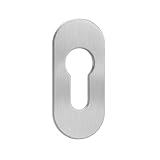 Edelstahl Klebe-Rosette oval PZ-Lochung – selbstklebend mit 3M VHB – ohne Bohren montierbar – rostfrei, wetterfest & kratzfest – für Türzylinder & Einsteckschlösser – Made in Germany