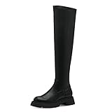 Tamaris Damen Plateaustiefel, Frauen Stiefel,Winterschuhe,uebergangsstiefel,uebergangsschuhe,Plateau-Boots,Plateausohle,Black,39 EU