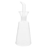 Mikikit Transparenter Ölspender aus Glas 250ml Auslaufsichere Kleine Würzflasche für Sojasauce und Essig Korrosionsbeständige Küchenölflasche mit Ergonomischem Design