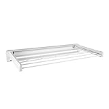 OMGGYER Wäscheständer Ausziehbar Wandtrockner Aluminium Balkon Wäschetrockner Wand Klappbar Wandwäschetrockner Platzsparender Wäscheständer für drinnen & draußen, 84 * 43.5 * 6cm (Weiß)