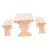 Toddmomy 1 Satz Miniatur Möbelset aus Holz Puppenhaus Tisch und Bank Dekoratives Zubehör für Kreative DIY Projekte Detailreich und Realistisch Kompakt und Tragbar für Kinderzimmer und