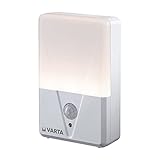 VARTA Nachtlicht mit Bewegungssensor LED inkl. 3x AAA Batterien, Motion Sensor Night Light, einfache Installation: Schraube, Magnet oder 3M-Klebeband, automatische Abschaltung