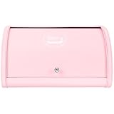 Baluue Metall Brotkasten Klein Rosa Luftdichte Aufbewahrungsbox aus Robustem Glatte Abgerundete Kanten Rutschfester Boden für Küchenarbeitsplatten Vielseitig für Zuhause und Gastronomie