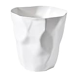 Ailler Papierkorb aus Kunststoff, für Büro und Schlafzimmer, unregelmäßig, umweltfreundlich (weiß)