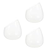 ORFOFE 3 Stück Mikro Landschafts Tischvase aus Schräg Geschliffenem Glas für Sukkulenten Terrarium Tischdekoration Ökologische Flasche