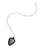 Kisangel Verstellbare Silikon Gitarren Plektrum Halskette mit Edelstahl Plektren Teiliges Herz Anhänger für Musiker und Musikliebhaber Komfortabler Gitarrenzubehör Schmuck