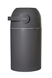 KEMMLIT Windeleimer geruchsdicht ohne Kassette mit Deckel und großes Fassungsvermögen für bis zu 25 Babywindeln inkl. Geruchsstop-System - Funktioniert mit herkömmlichen Tüten (Graphite)