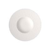 Villeroy und Boch Manufacture Rock Blanc Pastateller, 29 cm, Premium Porzellan, Weiß