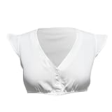 Generisch Oktoberfest Damen Dirndl Kleid Kurzarm Bier Kleid Bühnenauftritt Kleid Tank Weste Tops Corsage Oberteil Damen (White, L)