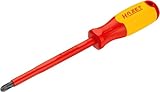 HAZET VDE-Schraubendreher 811KV-PH3, PH3 Kreuzschlitz, mit Schutzisolierung bis 1000V, Schlagkappe, Anti-Wegroll-Design, Farbcodierung