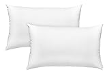 sleepling 197136 2er Set Federkissen Inlet Sofakissen Füllkissen Zierkissen, 100% Baumwolle, Downpass, Made in EU, 60 Grad waschbar, 30 x 50 cm, weiß