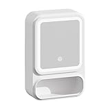 Genérico ESP Wandspiegel für Schminktisch, Organizer für Badezimmer, Halterung für ethische Gegenstände, beleuchteter Aufbewahrungsrahmen mit Zugang zu Taschentüchern