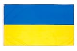 Aricona Ukraine Flagge 90x150 cm - Ukrainische Nationalflagge mit Messing-Ösen - Wetterfeste Fahne für Fahnenmast - 100% Polyester