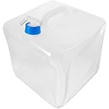 CIYODO Faltbarer Wasserbehälter mit Hahn Großer Tragbarer Outdoor Wassertank für Camping Wandern Angeln Flexibel Faltbarer Wasserkanister mit Griff und Breitem Einfüllstutzen